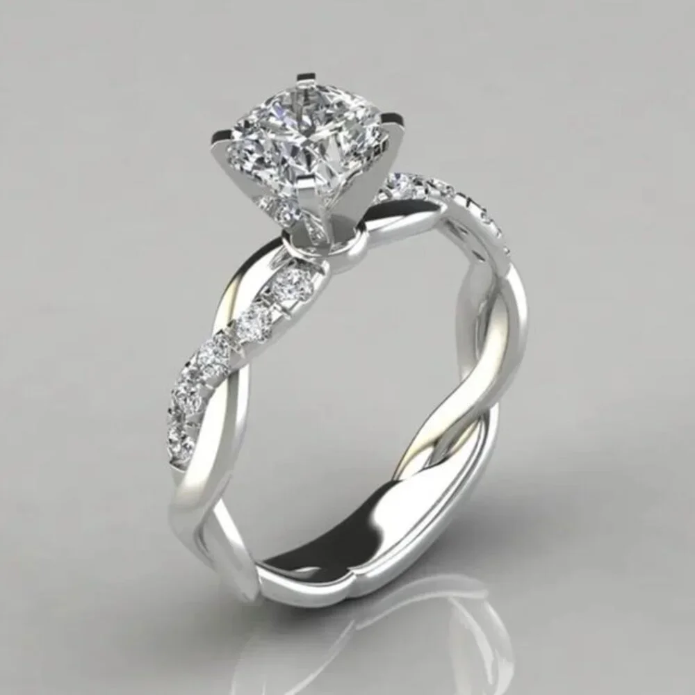 8mm Simulated Diamond Infinity Pave Ring 2.25 CTW Sterling Silver Size 7